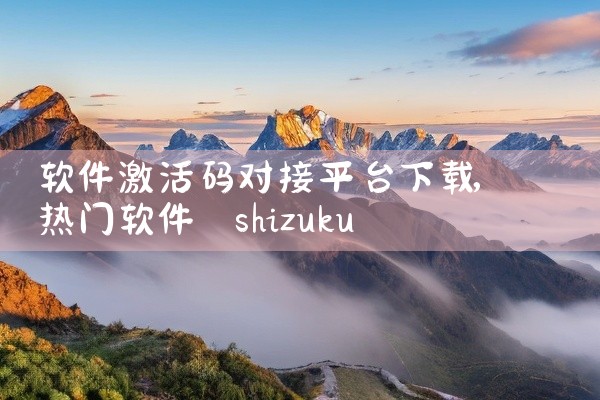 软件激活码对接平台下载
