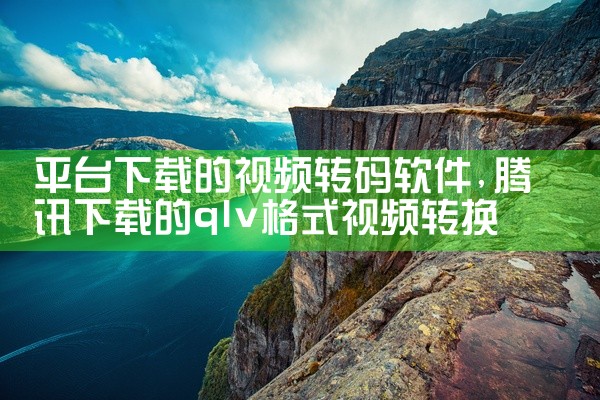 平台下载的视频转码软件
