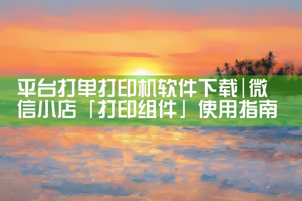 平台打单打印机软件下载