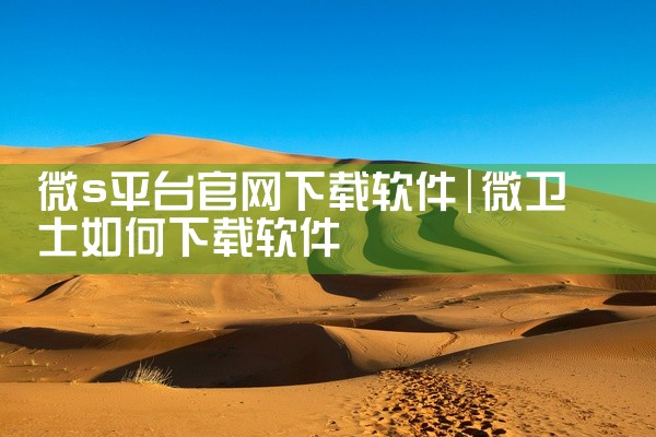 微s平台官网下载软件